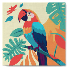 Carica l'immagine nel visualizzatore di Gallery, Mini Kit da Dipingere con i Numeri con cornice Pappagallo Tropicale