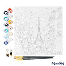 Carica l&#39;immagine nel visualizzatore di Gallery, Mini Kit da Dipingere con i Numeri 20x20cm con cornice Natale a Parigi