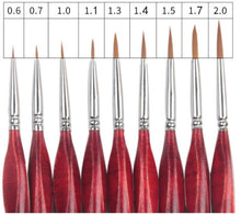 Carica l'immagine nel visualizzatore di Gallery, Set di 9 pennelli professionali in legno rosso