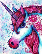 Carica l&#39;immagine nel visualizzatore di Gallery, Dipingere con i numeri - Unicorno Rosso