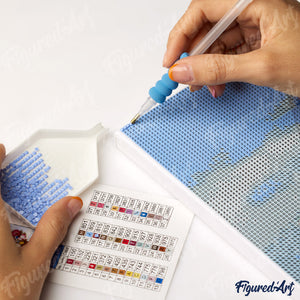 Diamond Painting - Farfalla Morpho Blu 40x50cm tela già incorniciata