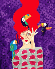 Carica l'immagine nel visualizzatore di Gallery, Dipingere con i numeri - Donna e toucani