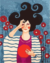 Carica l'immagine nel visualizzatore di Gallery, Dipingere con i numeri - Donna fra i papaveri
