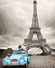 Carica l'immagine nel visualizzatore di Gallery, Dipingere con i numeri - Due Cavalli Blu E La Torre Eiffel
