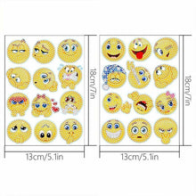 Carica l'immagine nel visualizzatore di Gallery, Diamond Painting 5D 24 Fogli di Adesivi Emoji
