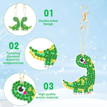 Carica l'immagine nel visualizzatore di Gallery, Portachiavi Diamond Painting 5D Dinosauro 12 Pezzi