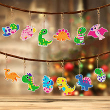 Carica l'immagine nel visualizzatore di Gallery, Portachiavi Diamond Painting 5D Dinosauro 12 Pezzi