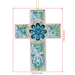 Ciondolo Decorativo Diamond Painting Croce Blu