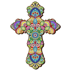 Ciondolo Decorativo Diamond Painting Croce Fiori