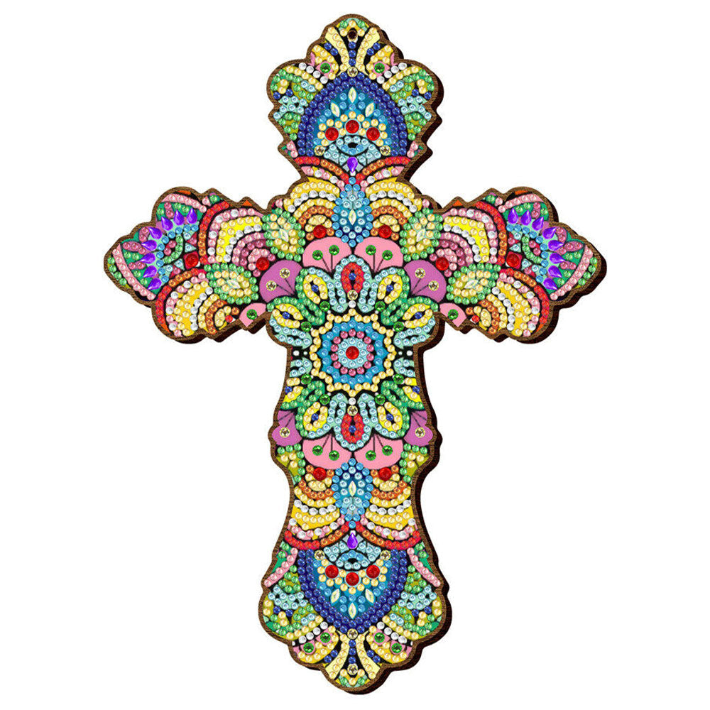 Ciondolo Decorativo Diamond Painting Croce Fiori