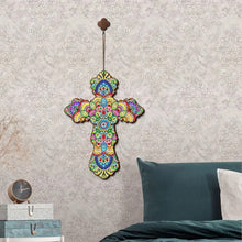 Carica l&#39;immagine nel visualizzatore di Gallery, Ciondolo Decorativo Diamond Painting Croce Fiori