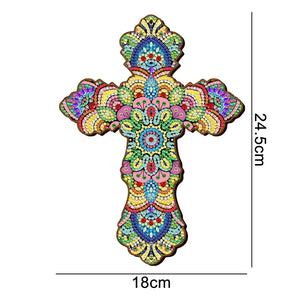 Ciondolo Decorativo Diamond Painting Croce Fiori