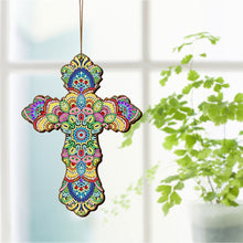 Carica l&#39;immagine nel visualizzatore di Gallery, Ciondolo Decorativo Diamond Painting Croce Fiori