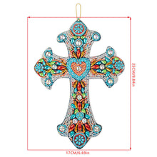 Carica l&#39;immagine nel visualizzatore di Gallery, Ciondolo Decorativo Diamond Painting Croce con Cuore