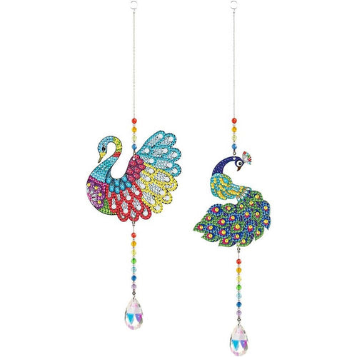 Carillon in Cristallo Diamond Painting 5D Pavone 2 Pezzi