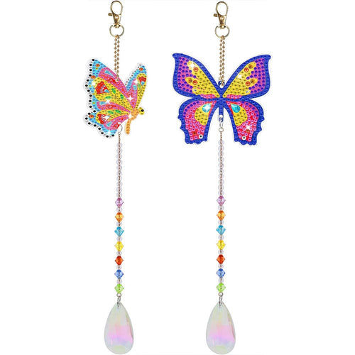 Carillon in Cristallo Diamond Painting 5D con Farfalle 2 Pezzi