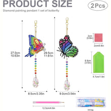 Carica l'immagine nel visualizzatore di Gallery, Portachiavi Diamond Painting 5D Farfalle Set di 2 Pezzi