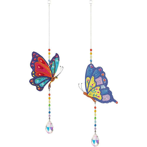 Carillon in Cristallo Diamond Art Farfalle 2 Pezzi