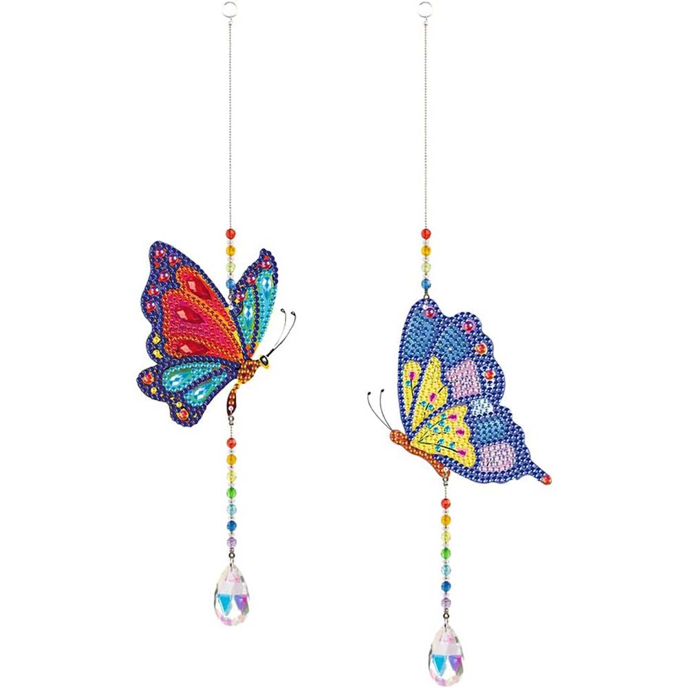 Carillon in Cristallo Diamond Art Farfalle 2 Pezzi