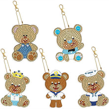 Carica l'immagine nel visualizzatore di Gallery, Portachiavi Diamond Painting 5D con Orso 5 Pezzi