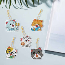 Carica l'immagine nel visualizzatore di Gallery, Portachiavi Diamond Painting 5D - Gatti 5 Pezzi