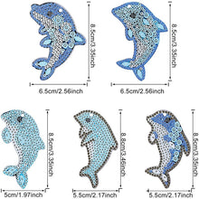 Carica l'immagine nel visualizzatore di Gallery, Portachiavi Diamond Painting 5D Delfini 5 Pezzi