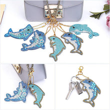 Carica l'immagine nel visualizzatore di Gallery, Portachiavi Diamond Painting 5D Delfini 5 Pezzi