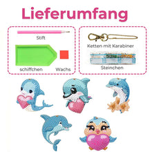 Carica l'immagine nel visualizzatore di Gallery, Portachiavi Diamond Painting 5D con Delfini 5 Pezzi