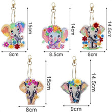 Carica l'immagine nel visualizzatore di Gallery, Portachiavi Diamond Painting 5D con Elefanti 5 Pezzi