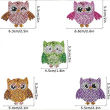 Carica l'immagine nel visualizzatore di Gallery, Portachiavi Diamond Painting 5D - Gufi 5 Pezzi