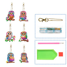 Carica l'immagine nel visualizzatore di Gallery, Portachiavi Diamond Painting 5D Gufi 6 Pezzi