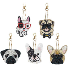 Carica l'immagine nel visualizzatore di Gallery, Portachiavi Diamond Painting 5D con Cani 5 Pezzi