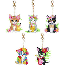 Carica l'immagine nel visualizzatore di Gallery, Portachiavi Diamond Painting 5D con Gatti 5 Pezzi