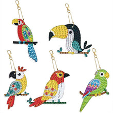 Carica l'immagine nel visualizzatore di Gallery, Portachiavi Diamond Painting 5D Pappagalli 5 Pezzi