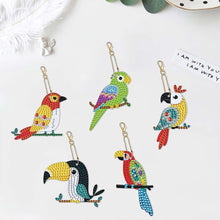 Carica l'immagine nel visualizzatore di Gallery, Portachiavi Diamond Painting 5D Pappagalli 5 Pezzi
