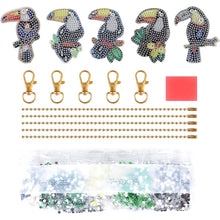 Carica l'immagine nel visualizzatore di Gallery, Portachiavi Diamond Painting 5D con Pappagalli 5 Pezzi