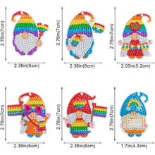 Carica l'immagine nel visualizzatore di Gallery, Portachiavi Diamond Painting 5D Gnome Arcobaleno