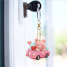 Carica l'immagine nel visualizzatore di Gallery, Portachiavi Diamond Painting 5D Auto Rosa 6 Pezzi