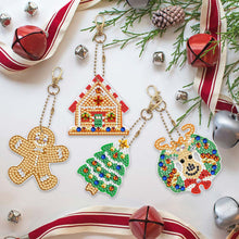 Carica l'immagine nel visualizzatore di Gallery, Portachiavi Diamond Painting 5D Natale 4 Pezzi