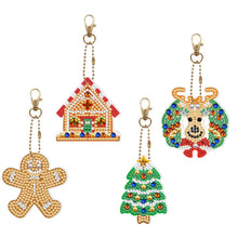 Carica l'immagine nel visualizzatore di Gallery, Portachiavi Diamond Painting 5D Natale 4 Pezzi
