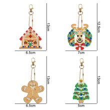 Carica l'immagine nel visualizzatore di Gallery, Portachiavi Diamond Painting 5D Natale 4 Pezzi
