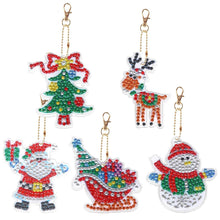 Carica l'immagine nel visualizzatore di Gallery, Portachiavi Diamond Painting 5D con Natale 5 Pezzi