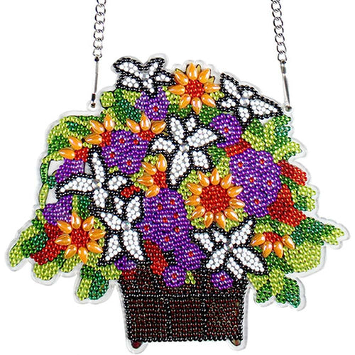 Sospensione da Porta Diamond Painting 5D con Vaso di Fiori