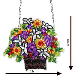 Decorazione Porta Diamond Painting 5D con Vaso di Fiori