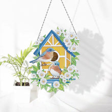 Carica l&#39;immagine nel visualizzatore di Gallery, Decorazione Porta Diamond Painting 5D con Casetta per Uccelli Fronte Retro