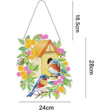Carica l&#39;immagine nel visualizzatore di Gallery, Decorazione Porta Diamond Painting 5D - Casa degli Uccelli Fronte Retro