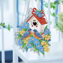 Carica l&#39;immagine nel visualizzatore di Gallery, Decorazione Porta Diamond Painting 5D Fronte Retro con Casetta per Uccelli