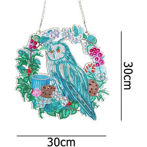 Decorazione Porta Diamond Painting 5D Gufo con Fiori