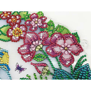 Decorazione Porta Diamond Painting 5D Fenicotteri con LED e Pendente