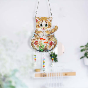 Decorazione per Auto Diamond Painting Gatto in un Acquario